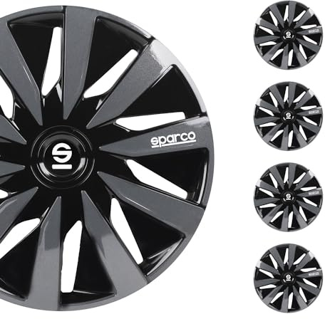 Sparco SPC1591BKGR wheel covers Lazio 15-inch black/grey