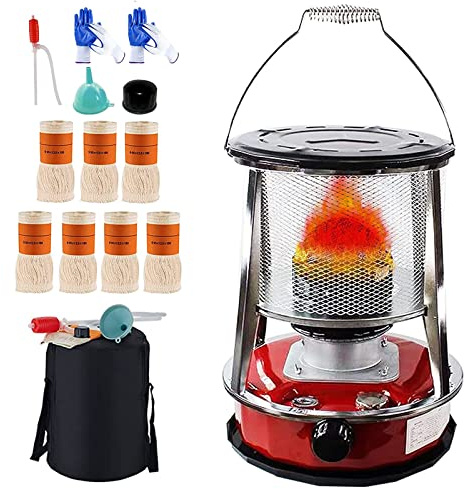 Yclty 3000W Petroleumofen Für Innenräume - Mobile Heizung Ohne Strom - Tragbarer Petroleumheizer Für Camping Und Kochen - Effizienter Ofen Mit Umfallschutz Und 7 Dochte
