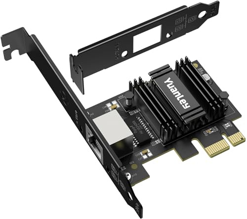 2.5G PCIe Netzwerkkarte, YuanLey 2,5-Gigabit PCI Express Ethernet-Adapter mit Realtek RTL8125B, 2500Mbps NIC-Karte RJ45 LAN-Controller für PC Windows/Linux/Mac OS mit Low-Profile-Halterung