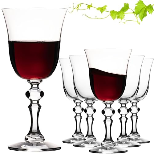 IMPERIAL glass Stilvolle Rotweingläser 220ml Serie 'Vintage' Set 6-Teilig Weingläser aus Crystalline Glas Spülmaschinenfest