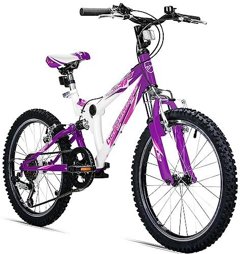 Bergsteiger Montreal 20/24 Zoll Kinderfahrrad Fully Mountainbike 6/18 Gang | Mit Scheibenbremse vorn, V-Bremse hinten, Vollfederung, Aluminiumfelgen, ideal für Kinder von 135–155 cm.