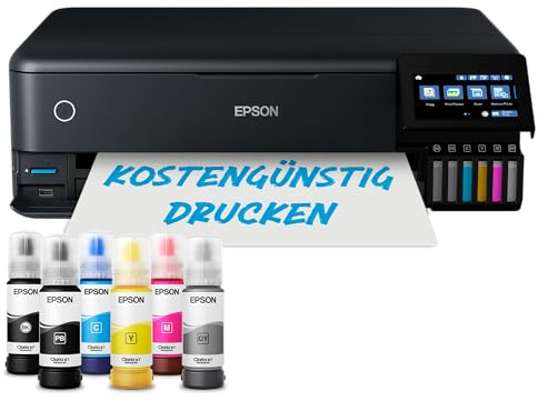 Epson EcoTank ET-8550 Tintentankdrucker | Fotodruck | 6-Farb-Tintensystem | WLAN | A3+ | Drucken, Kopieren, Scannen | 10.9 cm Touchscreen | Duplexdruck | hinterer Papiereinzug