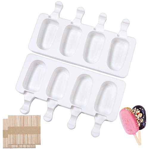 Eisformen Silikon Formen,Stieleisformen,BPA Frei Kuchen Eis am Stiel Backform, Popsicle Molds Set,Eiscreme form-Cake Pop Ice Lolly Mould Eis Selber Machen Dessertform
