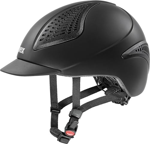 uvex Exxential III Reithelm – Sicherheit & Komfort – Leichtes Inmould-Design – Ponytail Cut – Black mat S-M