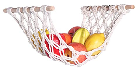 Joayuezo Hängende Obsthängematte Obst-Hängematte für Obst und Gemüse Obst Hängendes Netz für Makramee, Obstkorb, Hängematte, Unterschrank und Küche (B)