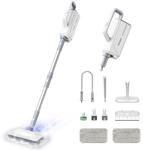 Ariceck FV07 Multifunktionaler Dampfreiniger & Wischmopp 1500W, und Dampfmop-Ersatzpad (Blanc)