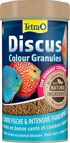 Tetra Discus Colour Granules - Fischfutter für Diskusfische mit roter Pigmentierung, fördert Gesundheit, Wachstum und intensive Farbenpracht, 250 ml