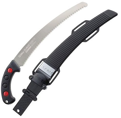 Silky Zübat Professional Handsäge 330 mm, gebogen, 7,5 Zähne/30 mm | Profi-Astsäge für Baumpflege, Klettern, Forst und Obstbau – Mirai-Me-Verzahnung, hartverchromt, mit Kunststoffholster