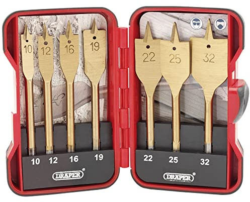 Draper 18560 Flachfräsbohrer-Set, Titannitrid-beschichtet, 7-teilig