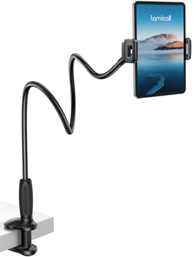 Lamicall Schwanenhals Tablet Halterung Bett, iPad Ständer Tablethalterung | [Stabil unten, Flexibel oben] 85cm Bruchsiche iPad Halterung Tisch, 360° verstellbare Halter für iPad Pro Air Mini, Kindle