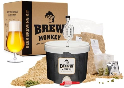 Brew Monkey® Bierbrauset Tripel | Basic Set 5 Liter Bier | 8,2% Vol. | Bier Brauen Set | Männergeschenke | Bier Geschenke | Geburtstagsgeschenk für Männer | Originelles Weihnachtsgeschenk