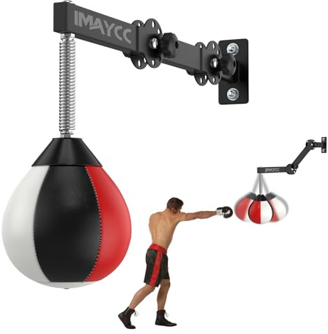 IMAYCC New Speed Punchingball, Boxsack Wandhalterung Höhenverstellbar & Faltbar Boxbirne, Punching Bag Boxsack Hängend for Children, Teenagers and Adults, for Home Gym Workout, Training,Etc.