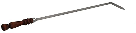 Edler Edelstahl Feuerhaken Schürhaken mit Holzgriff 60cm 1,2cm 3mm stark für Utschak Uchag Feuerofen