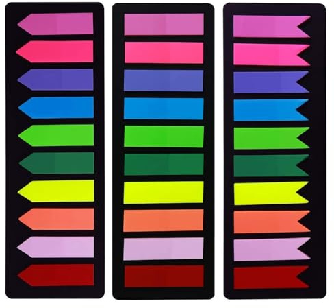 OWLKELA 720 Stück Haftstreifen, 3 Designs, 10 Farben | Klebezettel, Sticky Notes, Page Marker, Haftnotizen zum Markieren und Hervorheben für Büro, Zuhause, Schule