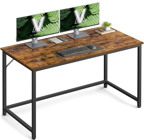VASAGLE Tisch, Computertisch, Bürotisch, 120 x 60 x 76 cm, für Arbeitszimmer, Schlafzimmer, Wohnzimmer, vintagebraun-tintenschwarz LWD039B01V1