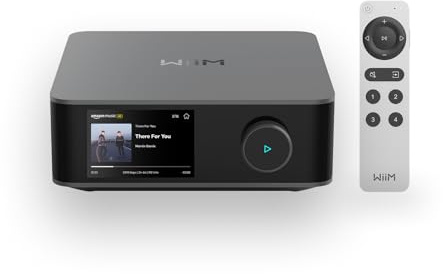 WiiM Amp Ultra mit Voice Remote 2 | 100W Streaming-Verstärker mit ESS ES9039Q2M DAC & Dual TI TPA3255 Amps | Integrierter RoomFit EQ & Touchscreen | HDMI ARC, Optisch, RCA-Eingänge | Space Grau