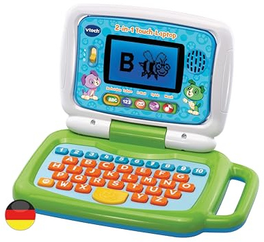 VTech 2-in-1 Touch-Laptop – Lerncomputer und Touch-Tablet zum Lernen von Buchstaben und Zahlen – Für Kinder von 3-6 Jahren