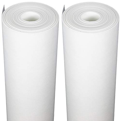 Hydroeco.de Malervlies 100m² Glasvlies Anstrichvlies ca. 40 g/m² Abdeckvlies Premium Vlies Glasvliestapete Renoviervlies 2 Rollen x 50m x 1m Glasgewebe Weiß Rolle