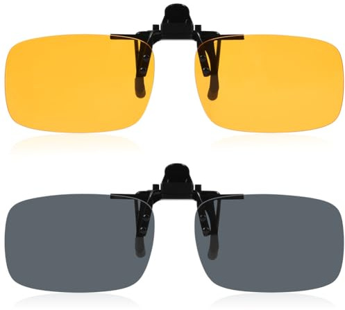 AUYAO Polarisierte Sonnenbrille mit Nachtsichtfunktion für Brillenträger, Zubehör, 1/2 Stück, randlose Brillen Herren