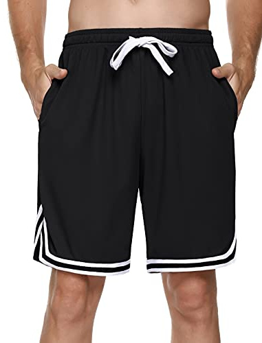 Litherday Shorts Herren Sportshorts Kurz Hosen Streifen Jogginghose Sommer Traininghose mit Taschen Elastischer Bund und Atmungsaktive Shorts zum Fitness, Running, Gym, Basketball
