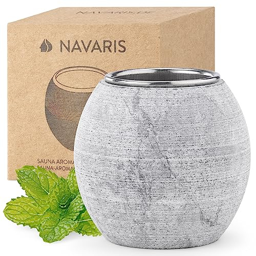 Navaris Verdampferschale für die Sauna - 5 x 5 cm - Sauna Zubehör Männer und Frauen - Sauna Aromaschale - Sauna Accessories - Sauna Schale aus Speckstein - Saunaei