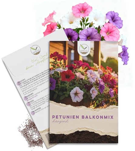 Blumensamen Balkonkasten Mischung - Farbenfrohe Blumen mit langer Blütezeit ideal für Ihren Balkon, Garten & Blumenwiese (Petunien Mix)