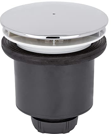 Wirquin 30723746 Duschabfluss Wirbel mit vertikalem Ausgang für Duschwannen Ø 90 mit Kuppel aus ABS, Chrom, Grau