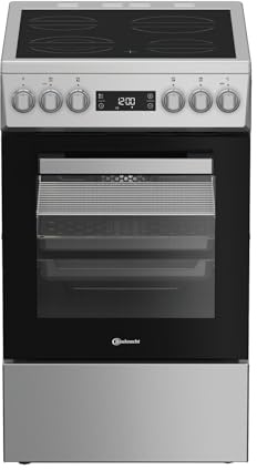 Bauknecht Standherd B5V8LMX / Heißluftbackofen mit 8 Funktionen/Kochfeld mit 4 Kochzonen/Hydrolyse-Reinigungsfunktion/Garraumvolumen 60 Liter/Edelstahl-Optik