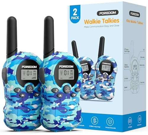 FOREDOM Walkie Talkies für Kinder Walkie Talkies Funkgeräte Set Spielzeug für Jungen & Mädchen 3-12 Jahre, Geschenke Outdoor-Abenteuer – 2er Set
