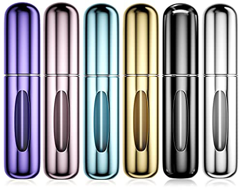Newaner 6 Stück 5ml Parfümzerstäuber, Nachfüllbarer Parfüm Zerstäuber Taschenvernebler, Portable Mini Parfüm-Sprühflasche, Parfümzerstäuber mit Sichtfenster Gut für Spaziergänge, Reisen und Ausgehen