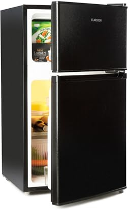 Klarstein Big Daddy - Kühlschrank mit Gefrierfach, Kühl Gefrierkombination, fridge leise, LED, 87-Liter: Kühlschrank mit 61-L und Gefrierschrank 26 L, schwarz