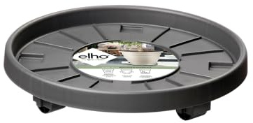 Elho Universal Planttaxi 40 - Untersetzer für Innen, Außen Und Zubehör - 38.2 x H 6.5 - Anthrazit 40 cm