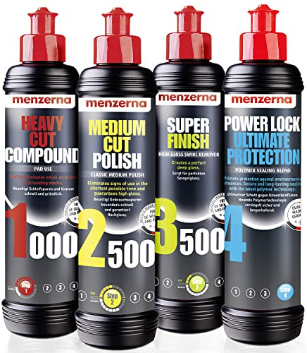 menzerna Heavy Cut 1000, Medium Cut 2500 und Super Finish 3500 + PowerLock