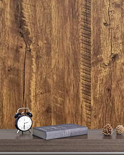 CiCiwind Klebefolie Braun Holz Eiche Tapeten Selbstklebende Tapete Holzoptik 44cm×300cm Selbstklebend Wandverkleidung Wasserdicht Möbelfolie Zimmer Schrank Wand Küchen Tisch Vinyl Klebefolie