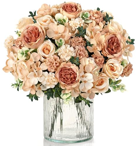 UXORSN 2 Bündel Pfingstrose Künstliche Blumen Kunstblumen wie Echt Seidenpfingstrosen Kunstrosen Künstlich Blumensträuße Seidenblumen für Blumenarrangement Hochzeit Partei Küche Tischaufsätze Dekor