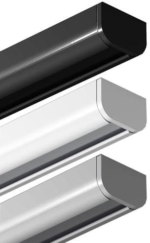 Garduna 120cm Gardinenschiene | weiss | Aluminium | patentierte Befestigung | halbrunde Schleuderschiene