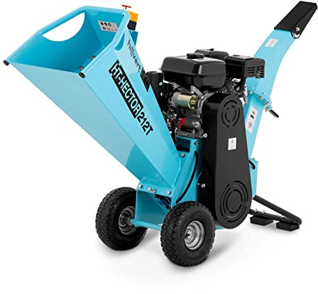 hillvert HT-HECTOR 212T Gartenhäcksler Häcksler Garten Benzin (80 mm Schnitt, 3600 U/min, 7 PS 5145 W, 3,6 l Benzintank, 196 cm³, 1,6 l/h Verbrauch) Auswurftricher einstellbar Elektrostart/Kickstart