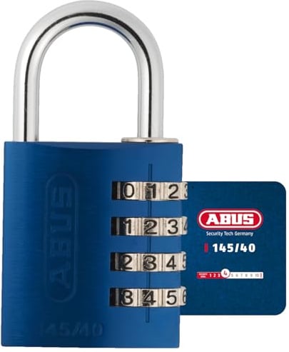 ABUS Zahlenschloss 145/40 Blau - Kofferschloss, Spindschloss u. v. m. - Aluminium-Vorhängeschloss - individuell einstellbarer Zahlencode - ABUS-Sicherheitslevel 4