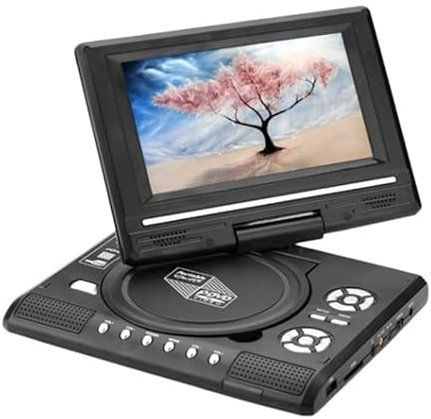 NGBFF Tragbarer DVD-Player, DVD-Player, Tragbarer mobiler DVD-Fernseher mit integriertem Akku, drehbarer intelligenter Mini-Fernseher mit Abschaltspeicherfunktion,für Zuhause, Auto