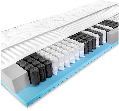 BMM Taschenfederkernmatratze Komfort 23 TFK 160x200 cm H4 23 cm | Premium-Taschenfederkernmatratze mit SilverCare-Bezug und Klimaband für ergonomischen Komfort und frisches Schlafklima.