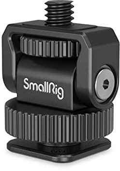 SMALLRIG 1/4" Mini Ball Head Cold Shoe Mount Adapter mit kaltem Schuhadapter für Kamera, Käfig, Fotolicht und Mikrofon - 3577