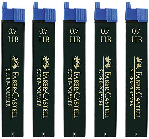Für größere Ansicht Maus über das Bild ziehen 5er Sparpack Faber Castell SUPER-POLYMER Feinminen 0.7HB (0.7HB, Menge 5)