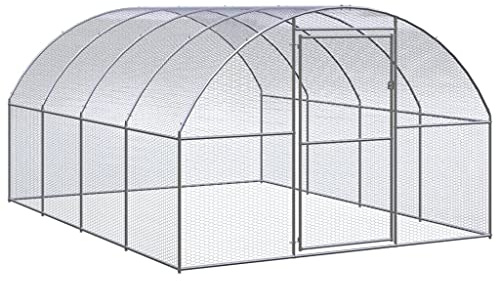 vidaXL Outdoor Hühnerstall 3x4x2m Verzinkter Stahl Hühnerhaus Geflügelstall