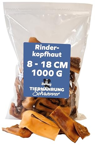 Tiernahrung Schwenner Rinderkopfhaut Hunde, kurz, 8-18cm, getrocknet