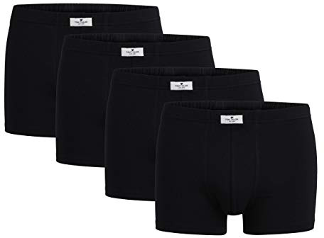 TOM TAILOR Boxershort 4er Pack Herren Basic Unterhosen aus natürlicher Baumwolle
