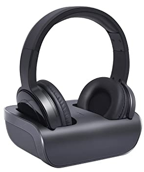 ZANCHIE Funkkopfhörer für Fernseher, On-Ear Kabelloser TV Kopfhörer mit RF Sender Ladestation mit Reichweite 100 m, Plug-n-Play, Keine Verzögerung (mit Digital Optical AUX RCA Port)