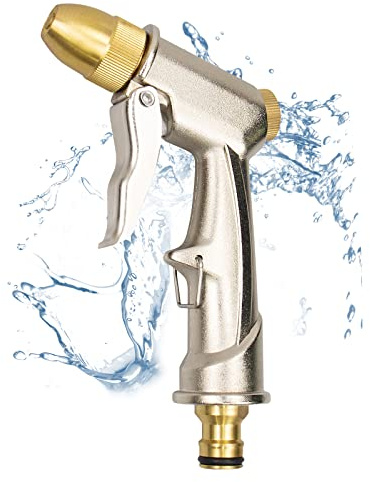 Gartenbrause 100% Metall Gartenspritze Handbrause Hochwertig Verstellbarer Wasserdurchfluss Und Robust mit Verschiedene Strahlarten für Garten Bewässerung, Autowaschanlagen
