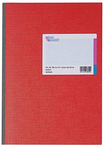 König & Ebhardt 8614271 Geschäftsbuch (glanzlackierter Karton, kariert, A4, 210 x 297 mm, 48 Blatt) rot