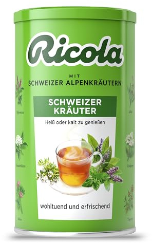 Ricola Instant Schweizer Kräuter-Tee heiß oder kalt, Teegetränk aus 13 Schweizer Bergkräutern, Instant-Getränkepulver Eistee, 1 x 200g