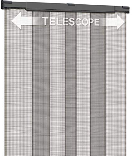 Schellenberg 50654 Fliegengittervorhang Balkontür Insektenschutz Vorhang Telescope, Breite 105 bis 130 cm anpassbar, Höhe 250 cm, Anthrazit